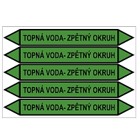 Značení potrubí, topná voda - zpětný okruh